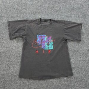 Vintage‎ Nike Air Shirt Mens M Black Single Stitch Distressed Graphic 90s Tee